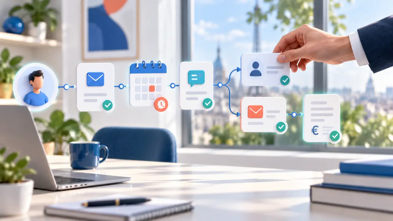 Tableau de bord de relances commerciales B2B automatisées