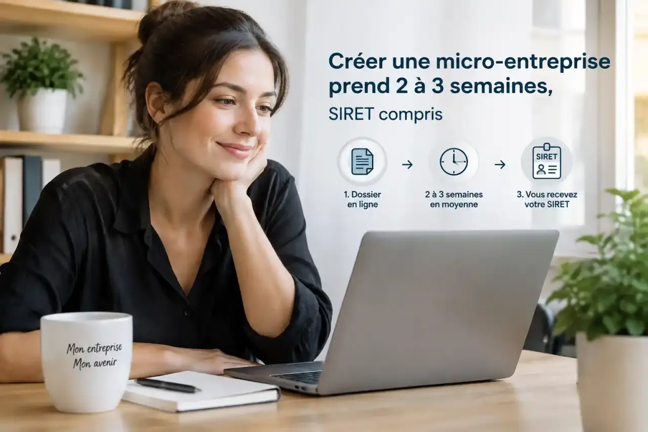 Créer une micro-entreprise prend 2 à 3 semaines, SIRET compris