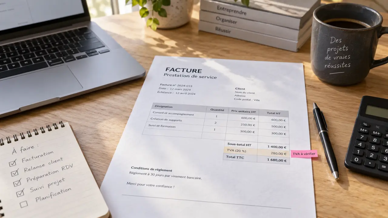 Facture de prestation de service : un modèle simple, mais une TVA à vérifier
