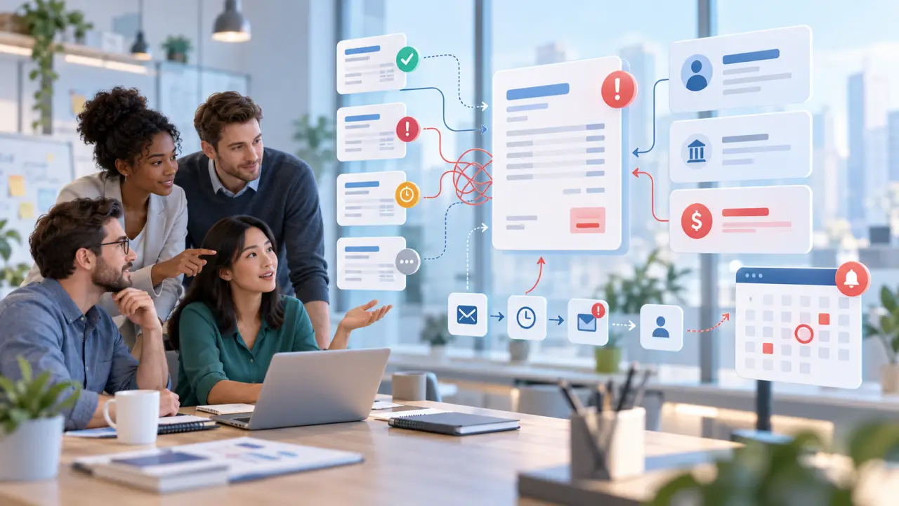Tableau de bord de facturation B2B et suivi des relances clients