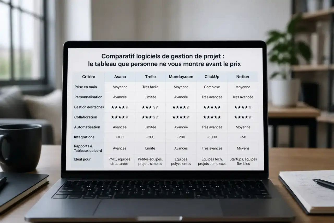 Comparatif logiciel gestion de projet : le tableau que personne ne vous montre avant le prix